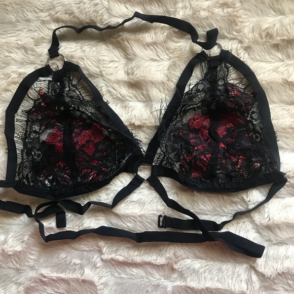 Black lace floral sexy bralette lingerie straps - Picture 4 of 6